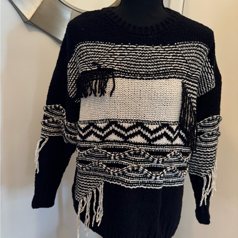 River Island Black and White Geometric Sweater